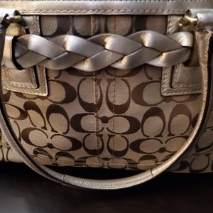Coach Handbag and Wallet, medium Handbag, brown with gold trim, great condition